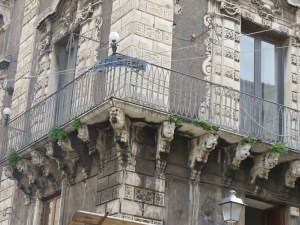 One guide book suggested the volcanic stone gave Catania an ominous tone in architecture.  It just may be the way its presented too. 